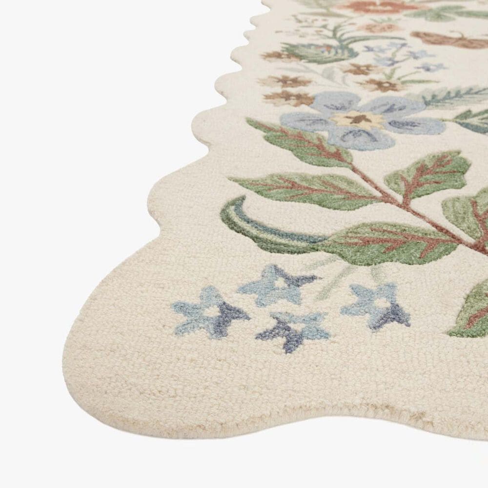 Rifle Paper Co Crafted by Cloth and Company Silhouette 7&#39;9&quot; x 9&#39;9&quot; Cream Area Rug, , large