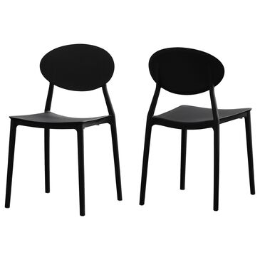 Noble House Gleneagle Patio Chair in Black (Set of 2), , large