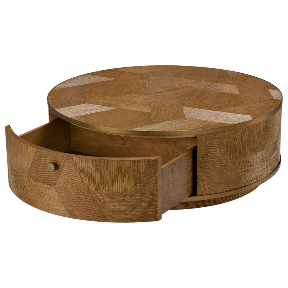 Eichholtz Velutto Coffee Table in Caramel and Brushed Brass, , large