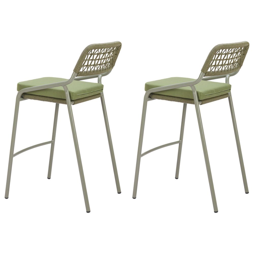 Zuo Modern Rio Patio Barstool in Green (Set of 2), , large