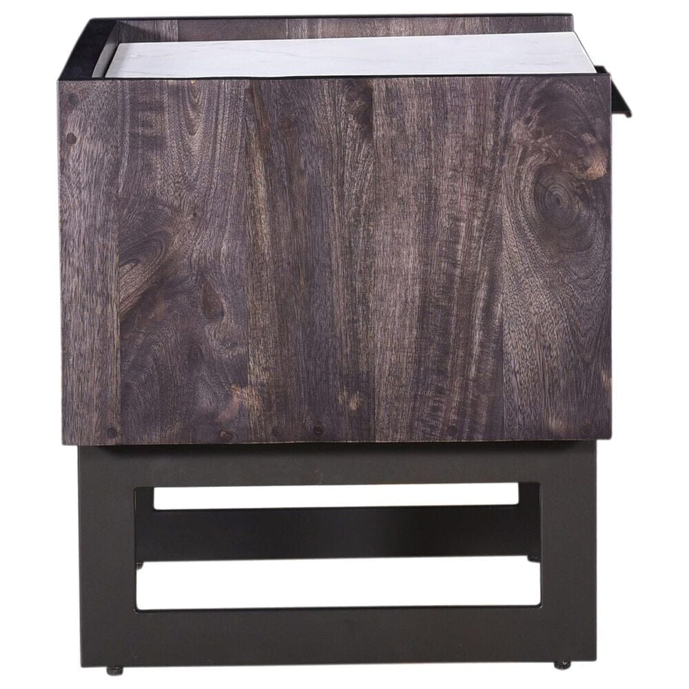 Moe&#39;s Home Collection Paloma 1-Drawer Nightstand in Charcoal Grey and White, , large