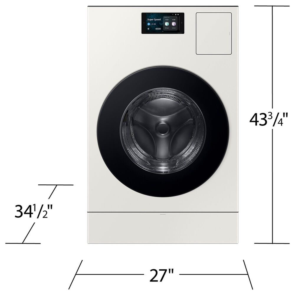 Samsung Bespoke Bespoke 5.3 Cu. Ft. Front Load AI All-in-One Vented Washer and Electric Dryer Combo in Ivory, , large