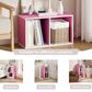 HOMLUX 2-Tier Open Shelf Bookcase in Pink and White, , large