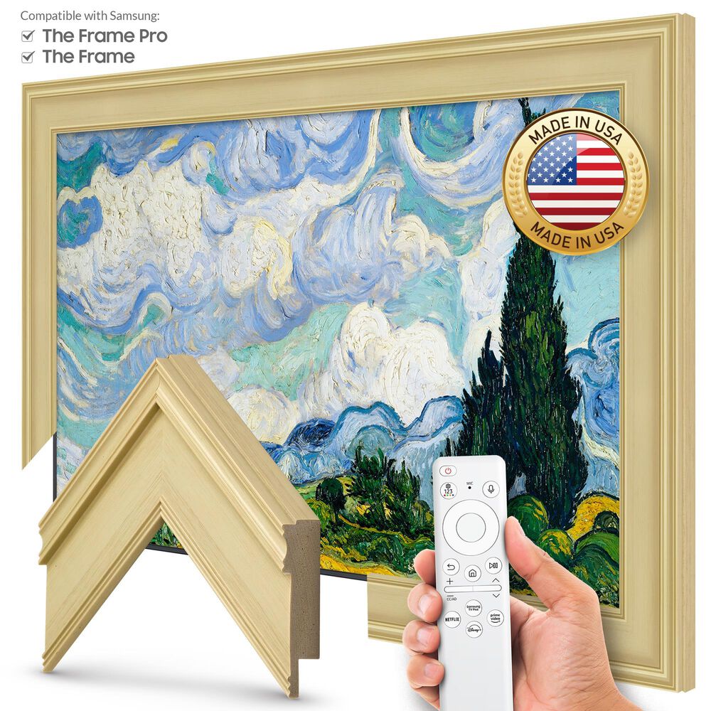 Deco TV Frames Premiere 43" Frame Bezel for Samsung the Frame TV in Antique White, , large