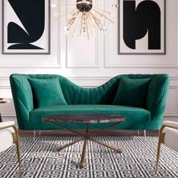 Tov Furniture Eva Velvet Sofa in Forest Green, , large