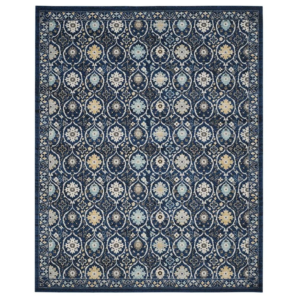 Safavieh Evoke EVK210A 10" x 14" Royal Blue and Ivory Area Rug, , large