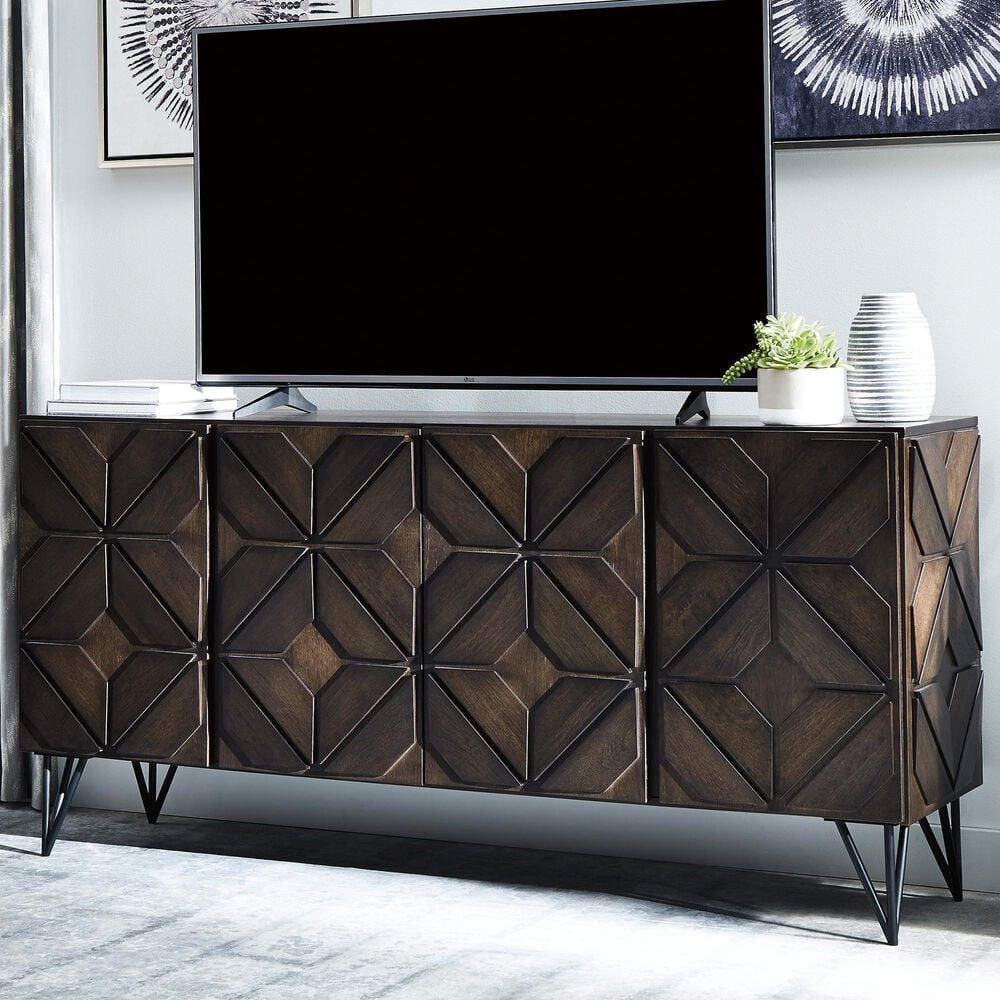 Ashley Chasinfield 72&quot; Large TV Stand in Dark Espresso Brown, , large