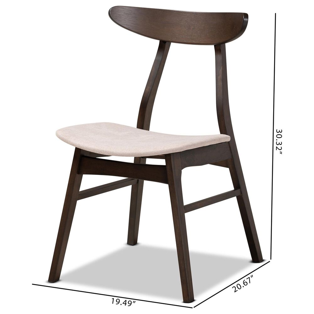 Baxton Studio Britte Side Chair with Beige Cushion in Dark Oak Brown (Set of 4), , large