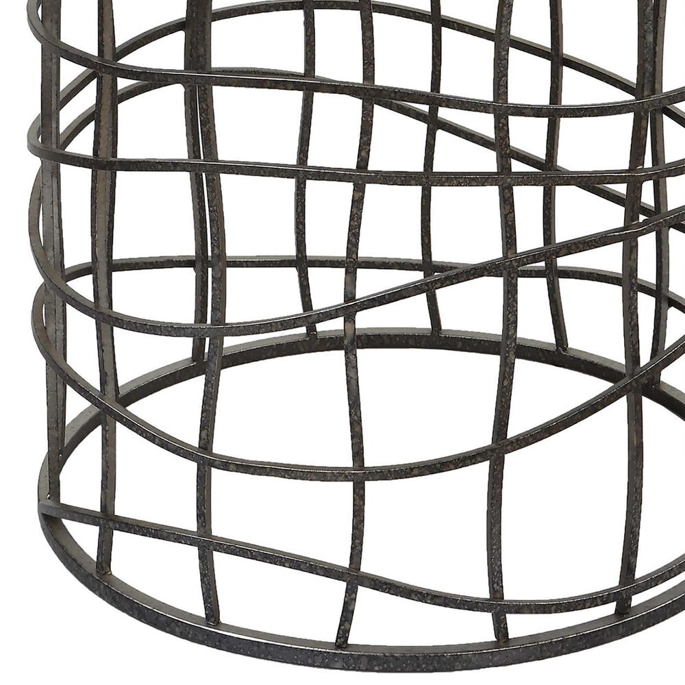 Uttermost Carnival Accent Stool in Burnished Silver, , large