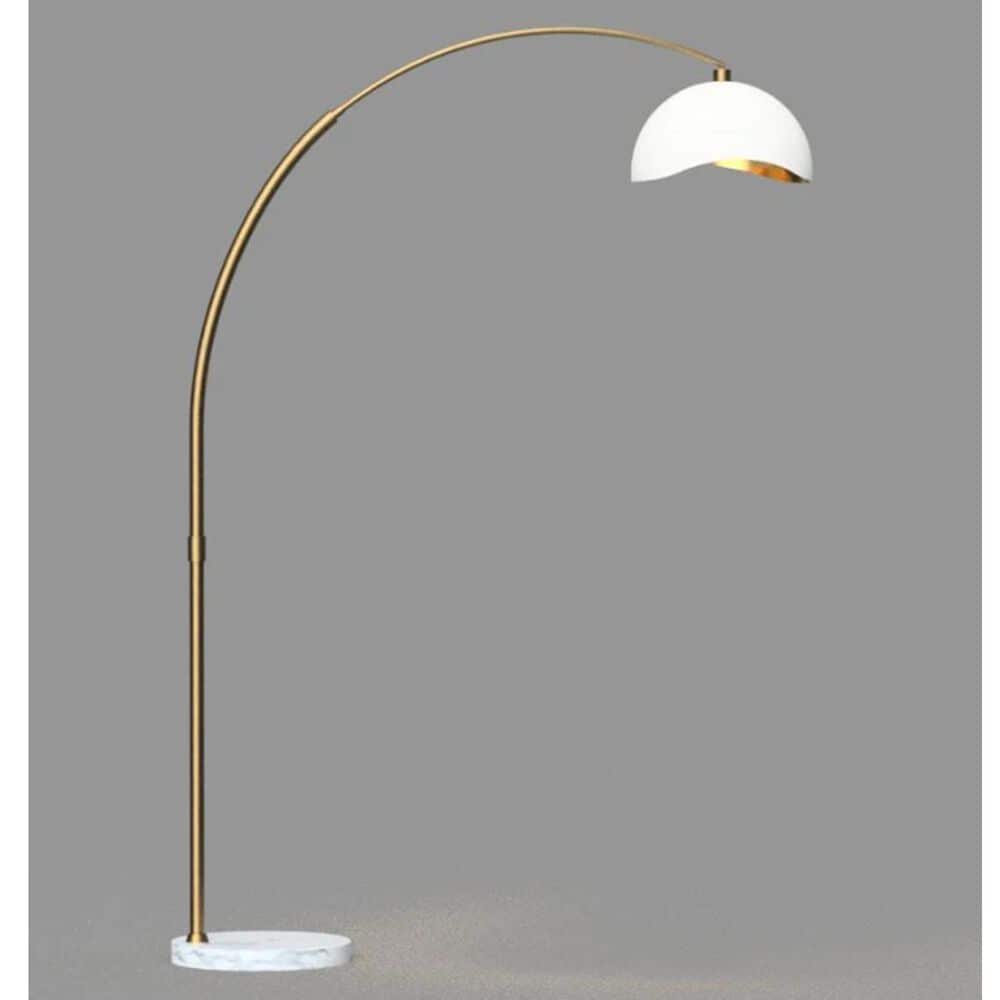 Nova Arc Lamp in Brass and White, , large
