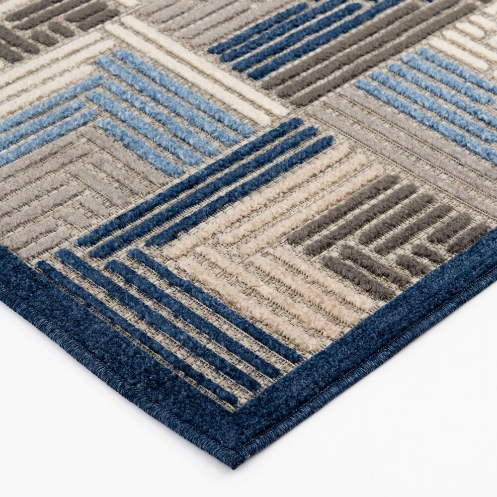 Central Oriental Fontana Haldis 2&#39;2&quot; x 7&#39;6&quot; Gray and Blue Runner, , large