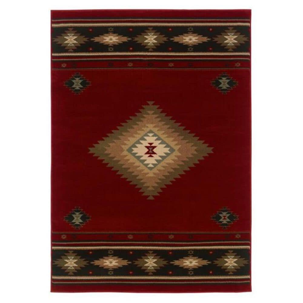 Oriental Weavers Hudson 087K 7"8"" x 10"10"" Red Area Rug, , large