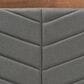 Baxton Studio Iden Twin Upholstered Headboard with Dark Grey Fabric in Walnut Brown, , large