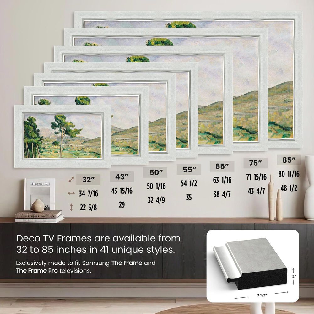 Deco TV Frames Premiere 43" Frame Bezel for Samsung the Frame TV in Contemporary Silver, , large