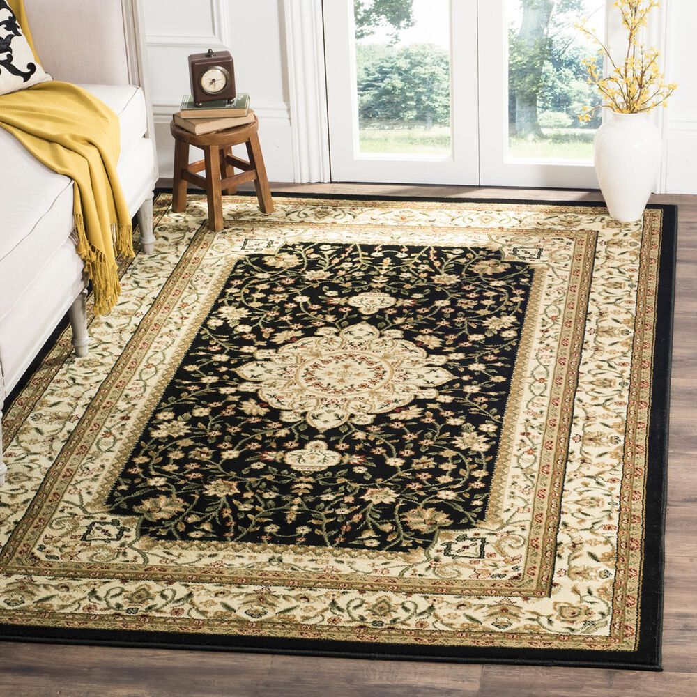 Safavieh Lyndhurst LNH213 6&#39; x 9&#39; Black and Ivory Area Rug, , large
