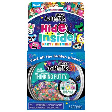 Crazy Aaron"s Hide Inside Silicone Party Animals Thinking Putty in Clear, , large