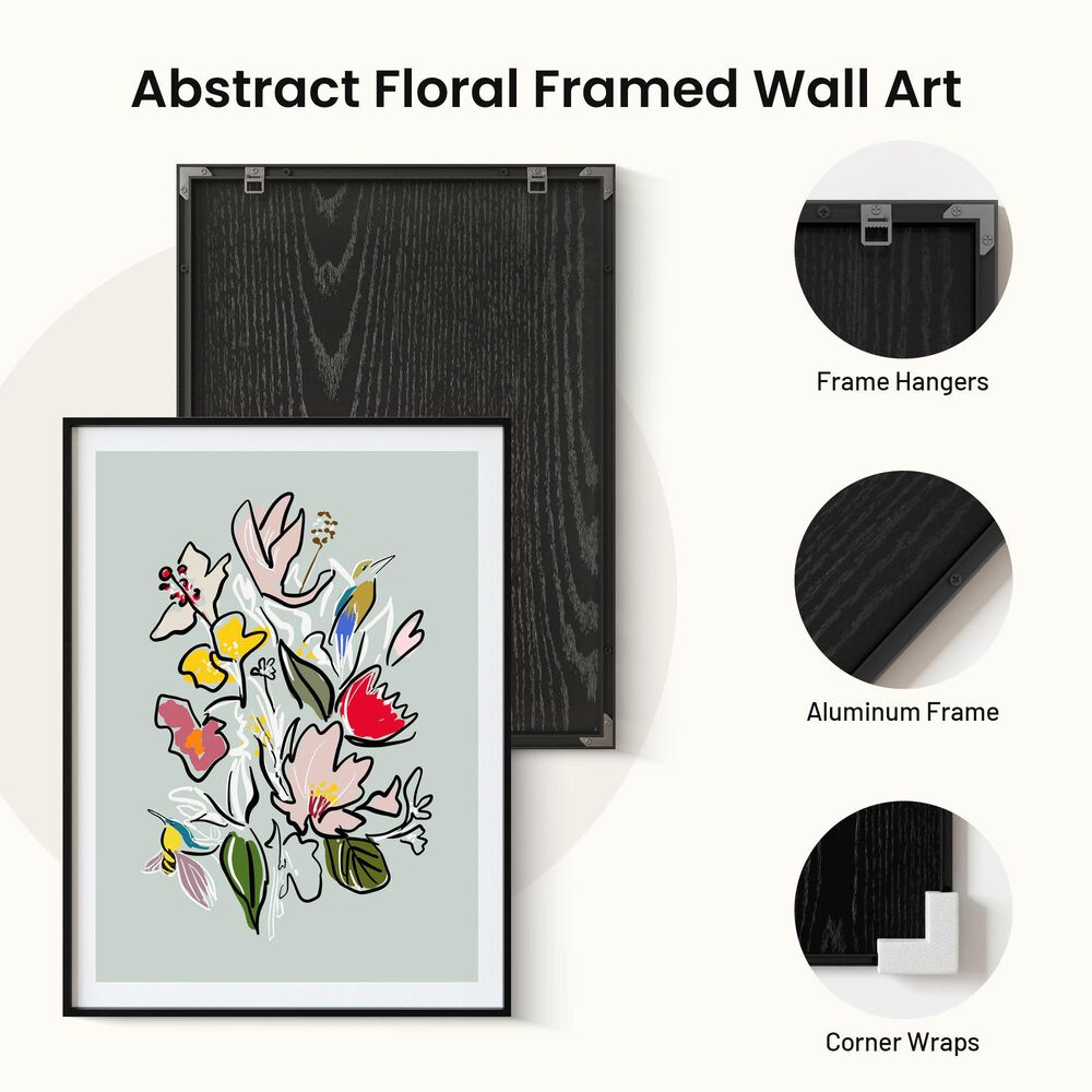 HOMLUX 24" x 18" Floral Bouquet Canvas Art in Multicolor, , large