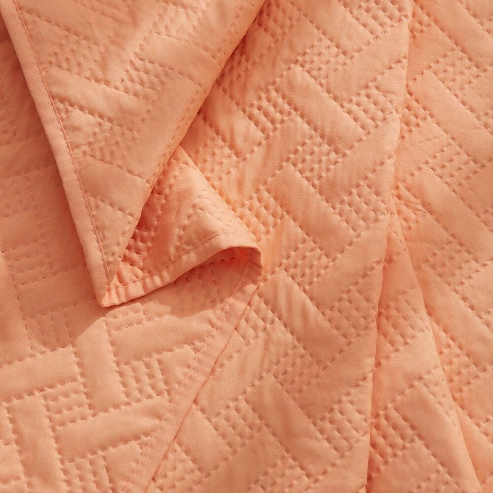 Trade Linker 3-Piece King Basket Pinsonic Quilt Set in Peach Fuzz, , large