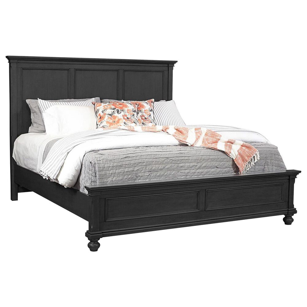 Riva Ridge Oxford Queen Panel Bed with Two Nightstands in Black, , large