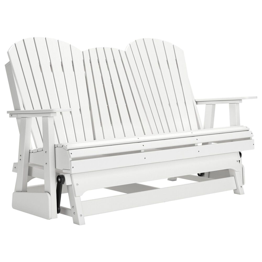 Ashley Hyland Wave Patio Glider Loveseat in White, , large