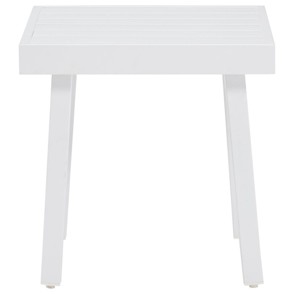 Linon Home Decor Holland Aluminum Side Table in White, , large