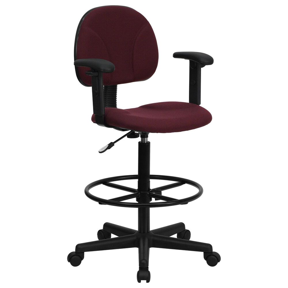 Flash Furniture Drafting Chair in Burgundy, , large