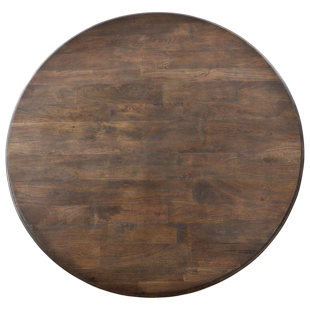 Home Trends &amp; Design Nimes and Darcy 5-Piece Dining Set with Dark Grey Cushion in Weathered Mango and Driftwood, , large