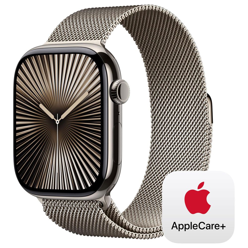 Apple Watch Series 10 GPS + Cellular 42mm Natural Titanium Case with Natural Milanese Loop, , large