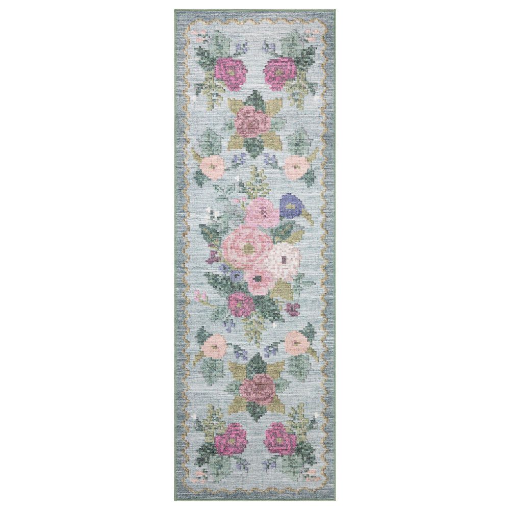 Rifle Paper Co. x Loloi Rosa Antique Rose 2" x 5" Sky Runner, , large