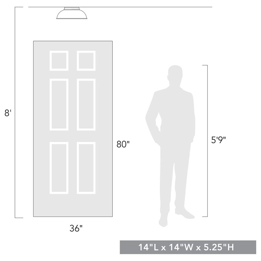 Golden Lighting Kinsley 2-Light Flush Mount with Antique Ivory Shade in Aged Galvanized Steel, , large