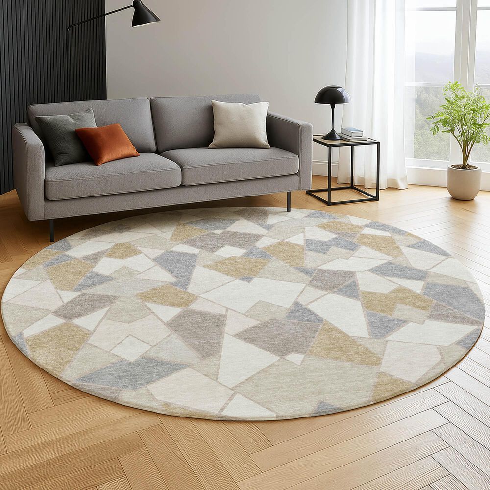 Dalyn Rug Company Kenner KN8 Ivory 8' Round Area Rug, , large