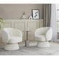 LumiSource Fran Swivel Accent Chair in Cream, , large