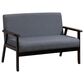 HOMLUX 45" Stationary Loveseat with Solid Wood Arms in Dark Dray, , large