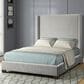 Bernards Furniture Group, Llc Jennie Queen Velvet Pleated Upholstered Bed in Gray, , large