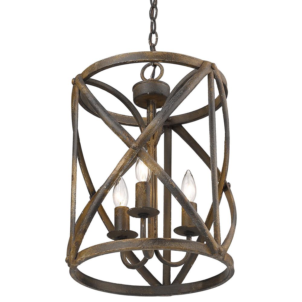 Golden Lighting Alcott 3-Light Pendant in Antique Black and Gold, , large