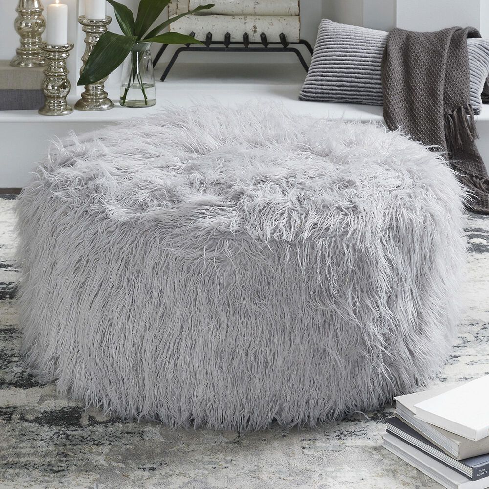 Ashley Galice Oversized Accent Ottoman in Light Gray, , large