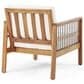 Hearth and Haven Outdoor Acacia Wood Club Chair with Beige Cushions and Slat Panel in Teak, , large