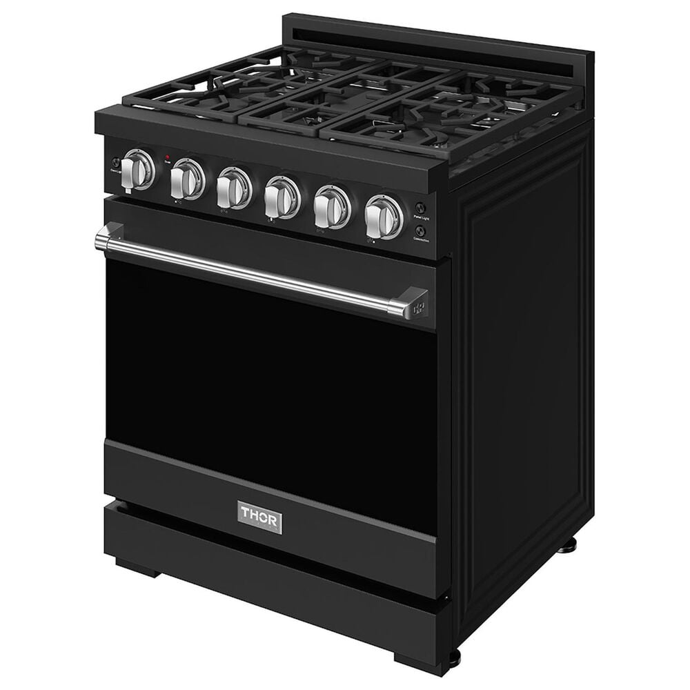 Thor Kitchen Gordon Ramsay 4.6 Cu. Ft. Professional Liquid Propane Range with Stainless Steel Handle Kit in Black, , large