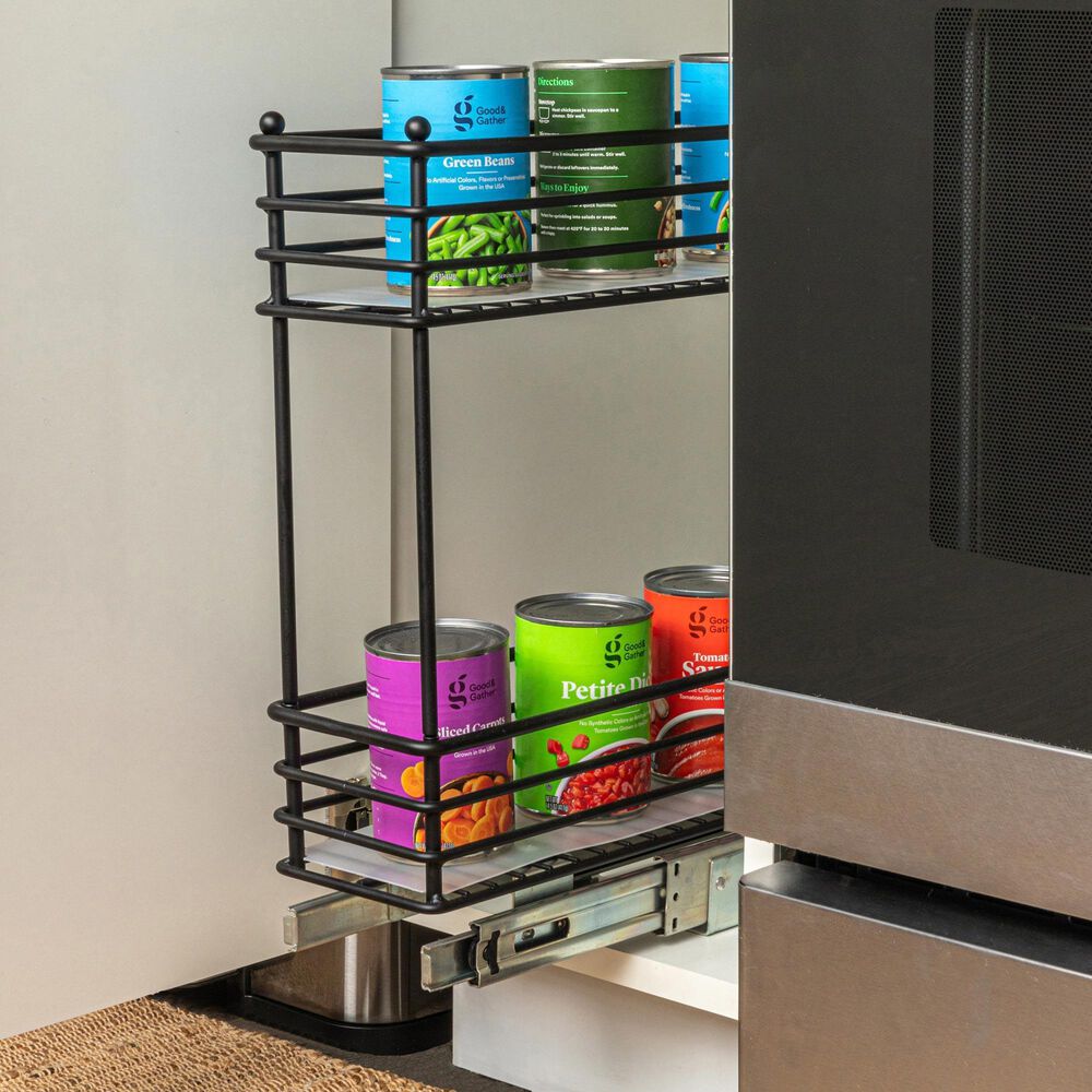 Household Essentials Glidez 2-Tier Multipurpose Pull Out/Slide Out Storage Organizer in Black, , large