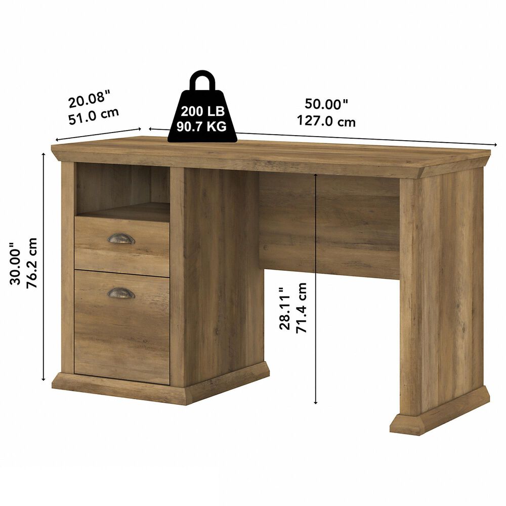 Bush Yorktown 50" Office Desk in Reclaimed Pine Nebraska Furniture Mart