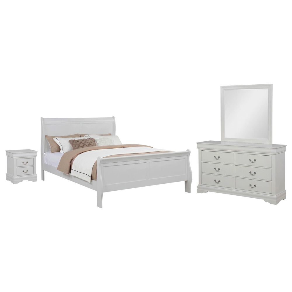 Crown Mark Louis Philip 4-Piece Queen Panel Bedroom Set in Greige, , large
