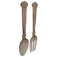 Maple and Jade 38" x 8" Farmhouse Kitchen Utensils Wall Decor in Brown and Silver (Set of 2), , large