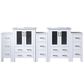 Lexora Home Volez 84" Double Bathroom Vanity in White with White Ceramic Top and Rectangular Sinks, , large