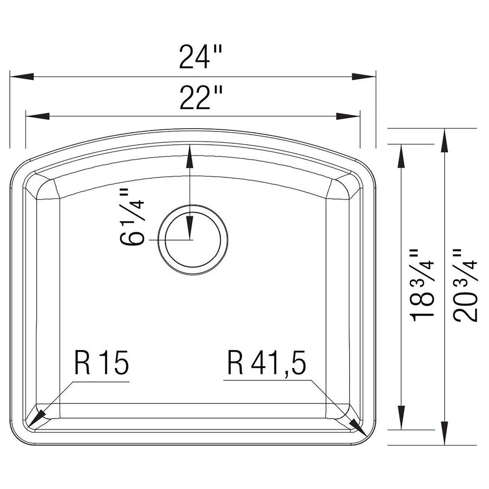 Blanco Diamond 24&quot; Single Bowl Kitchen Sink in Soft White, , large