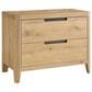 Universal Furniture Modern Walker 34" 2 Drawer Nightstand in Organic Natural Oak with AC Outlets and USB Ports, , large