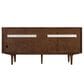 James Martin Vanities Amberly 72" Double Bathroom Vanity in Mid-Century Walnut with Single Hole 3 cm White Zeus Quartz Top and Rectangular Sinks, , large