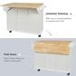 HOMLUX 53" Kitchen Island with Drop-Leaf in White, , large