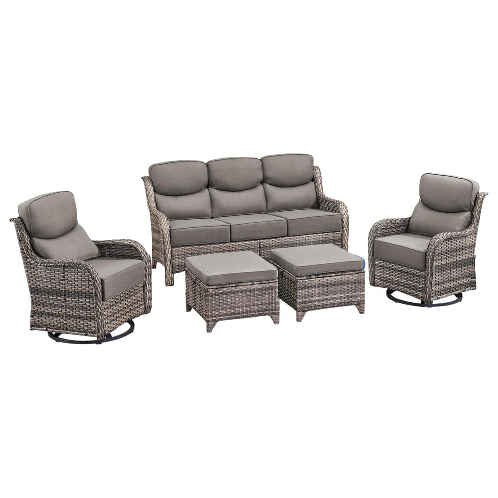 Sunwell Garden 5-Piece Conversation Set in Gray, , large
