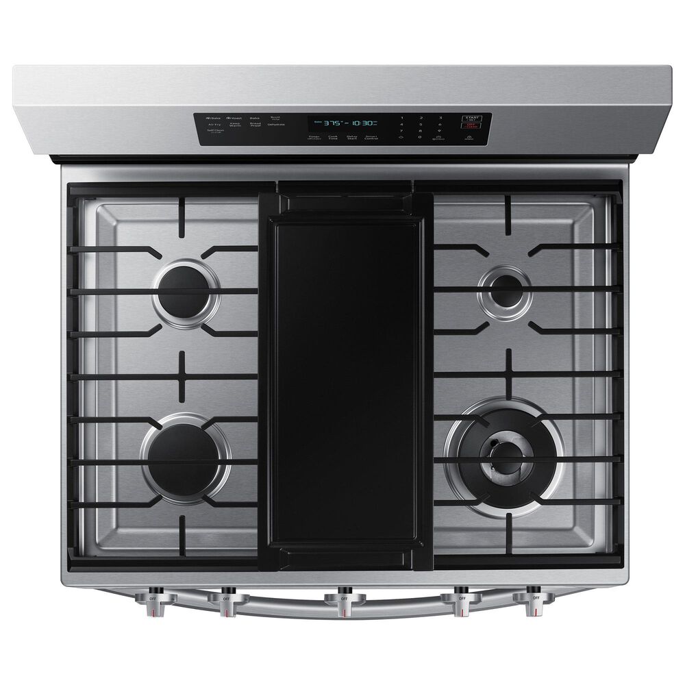 Samsung 2-Piece Kitchen Package with 6.0 Cu. Ft. Freestanding Gas Range and Bespoke 2.1 Cu. Ft. Over-the-Range Microwave in Fingerprint Resistant Stainless Steel, , large