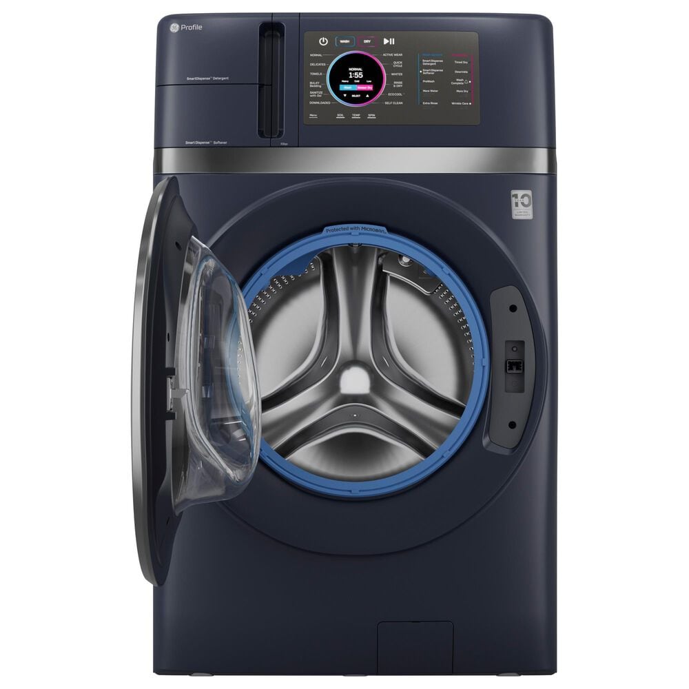 GE Profile 4.8 Cu. Ft. Smart Front Load Combo Washer/Dryer in Sapphire Blue, , large